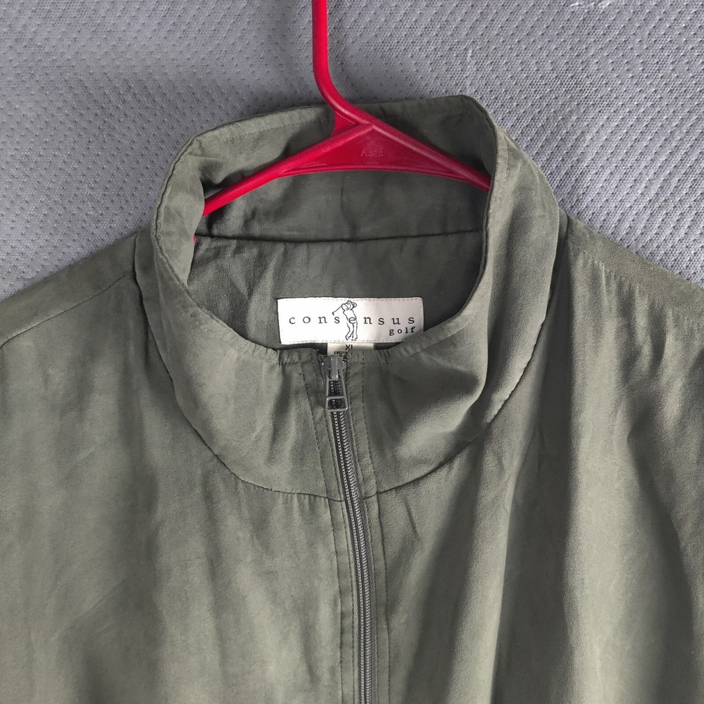 Consensus Golf Jacket Mens Size XL Full Zip Polyester Long Sleeve Green