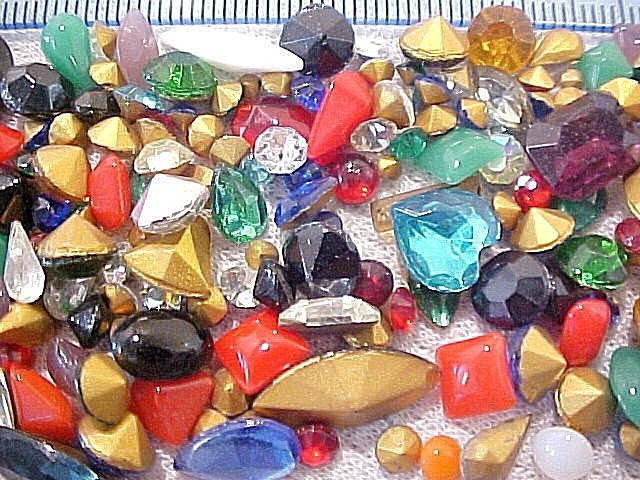 315 HUGE LOT VTG LOOSE GLASS RHINESTONES JEWELRY REPAIR UNUSED CRAFT FINDINGS M
