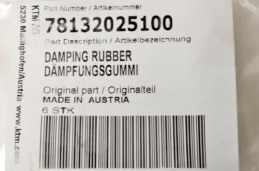 KTM Damping Rubber 78132025100