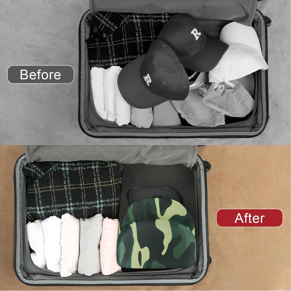 GERMUN Hard baseball hat case Hat Carrier Travel Case Adjustable Shoulder Strap