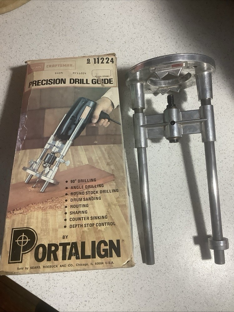 Vintage PORTALIGN Precision Drill Guide w/Booklet & Original Box EUC