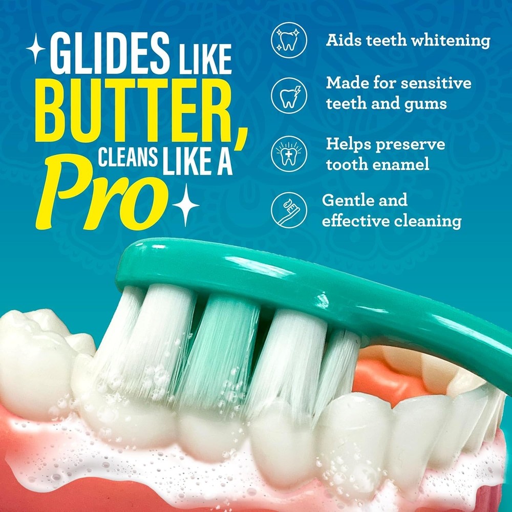 Butter On Gums Toothbrush, ADA Accepted, With 8000+ Ultra Soft Softex Bristle...