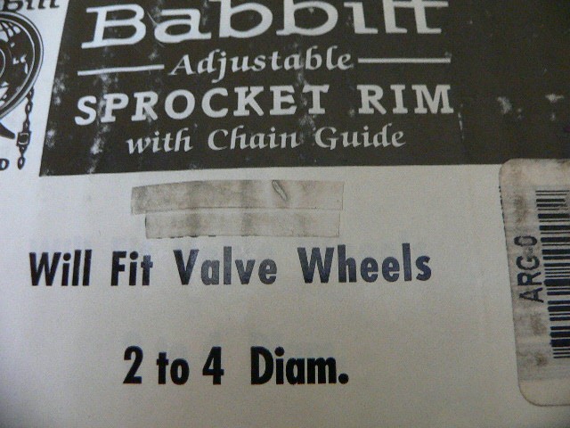 Babbitt Arg-0 Adjustable Sprocket Rim With Chain Guide Size 0