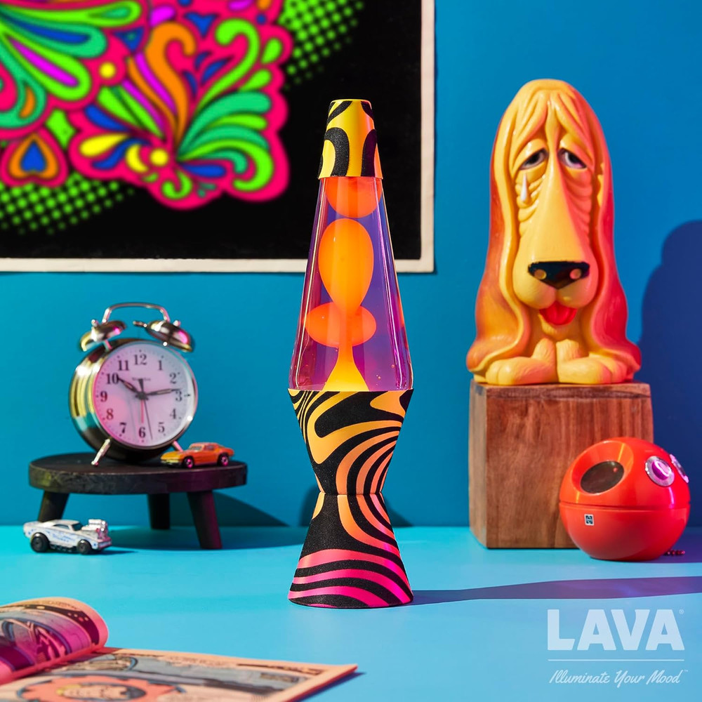 ® Lamp - 14.5'' Groovy Gradient Flocked Base - the Original Motion Light - Yello