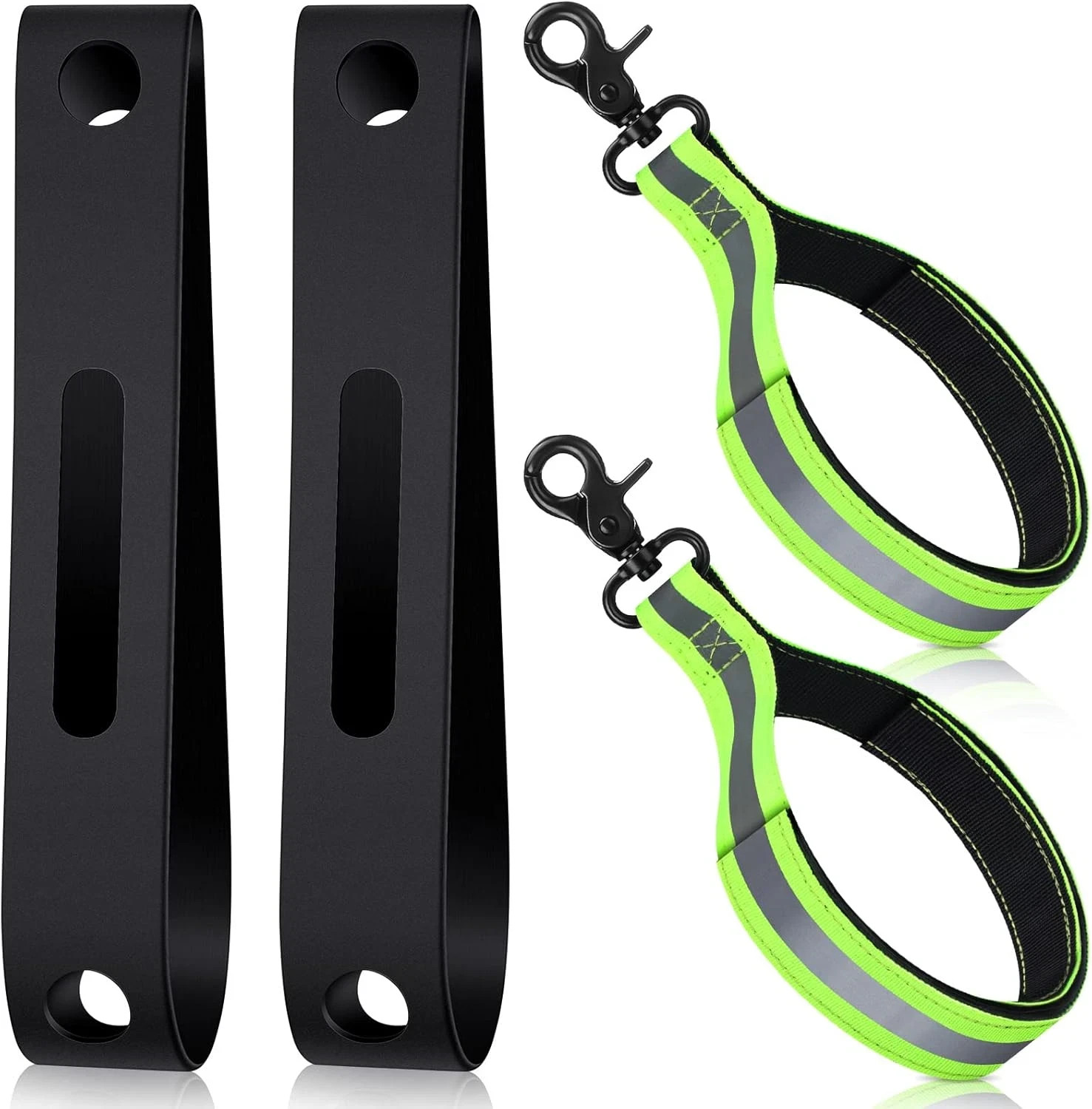 4 Piece Firefighter Helmet Glove Safety Strap Bands with Reflective Trim Glow in