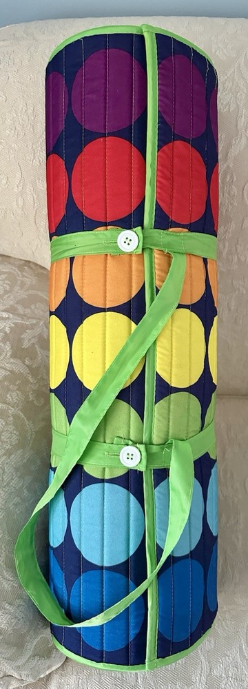 Beach Or Resting Mat with Neck Roll & Carrier Strap. Washable
