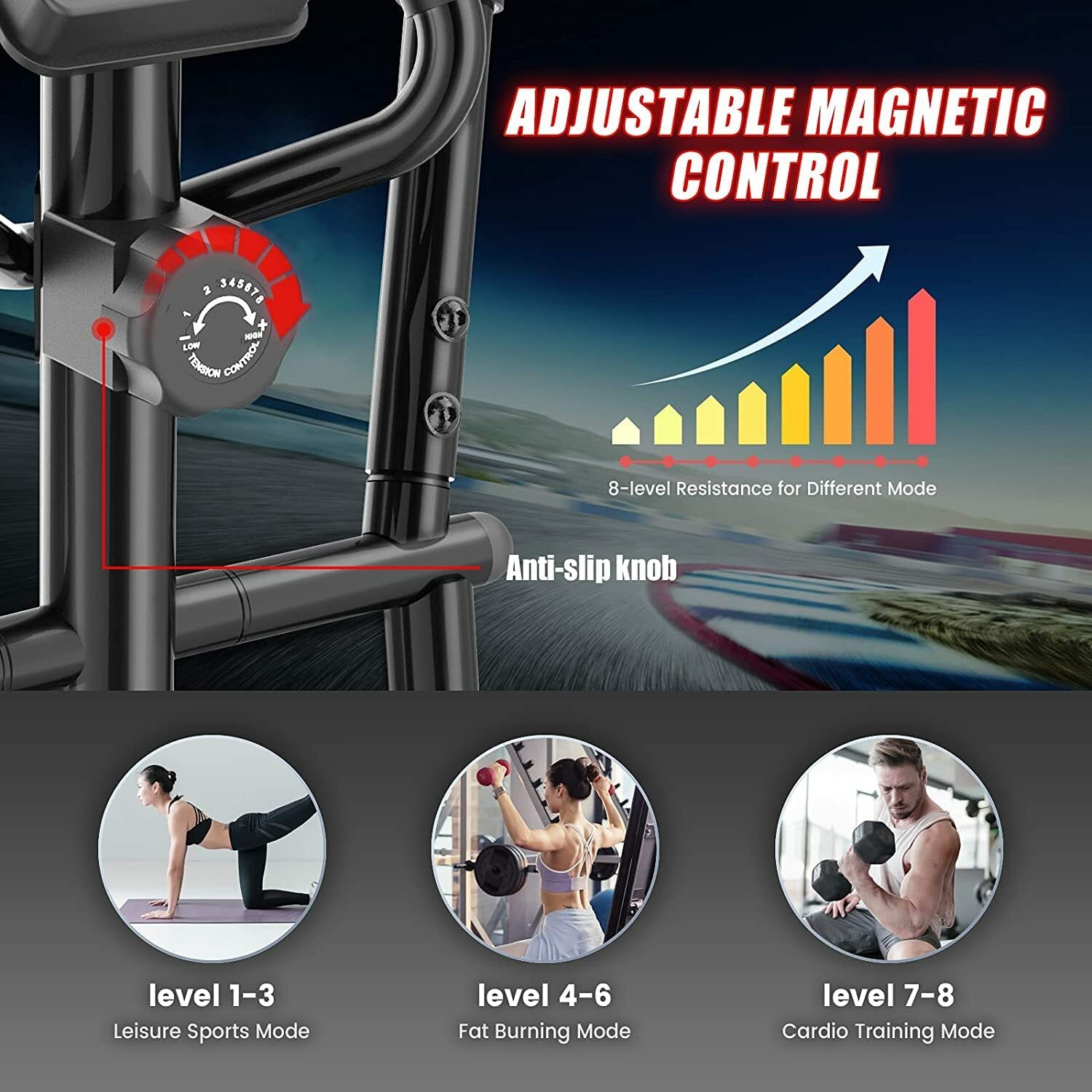 Home Elliptical Bike Cross Trainer Exercise Machine Fitness Workout Gym Cardio