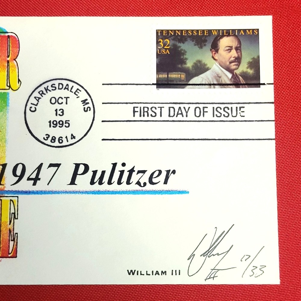 First Day of Issue Tennessee Williams Stamp Cache Envelope