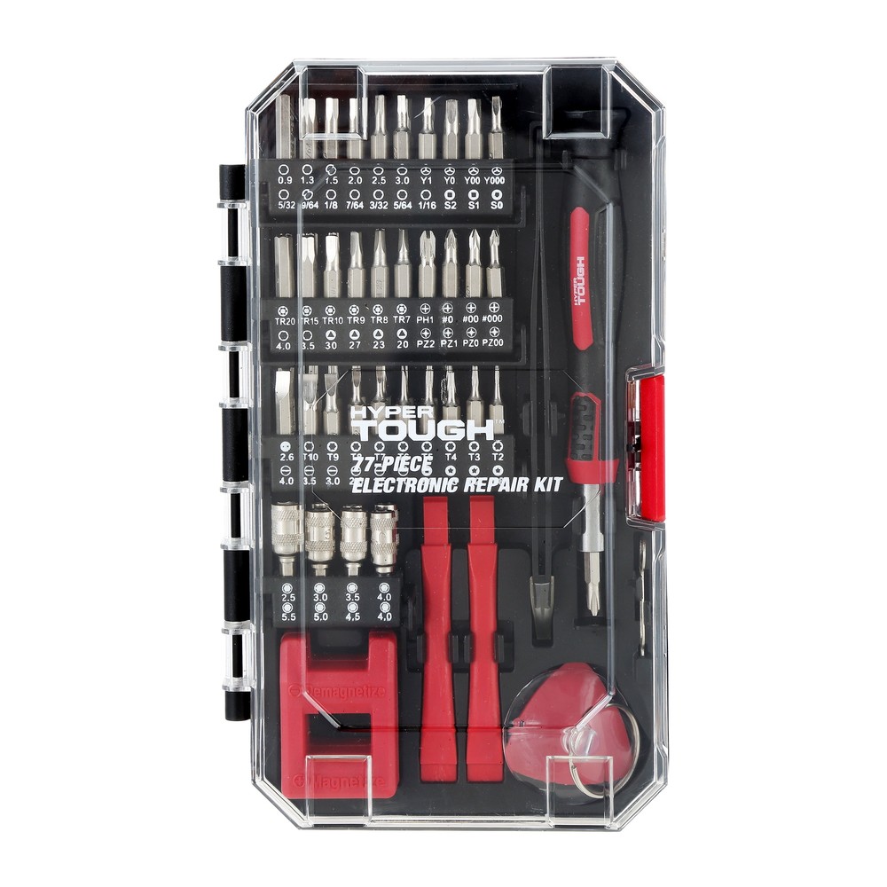 PRECISION TOOL SET 77 Piece with Magnetic Screwdriver Standard Size Bits