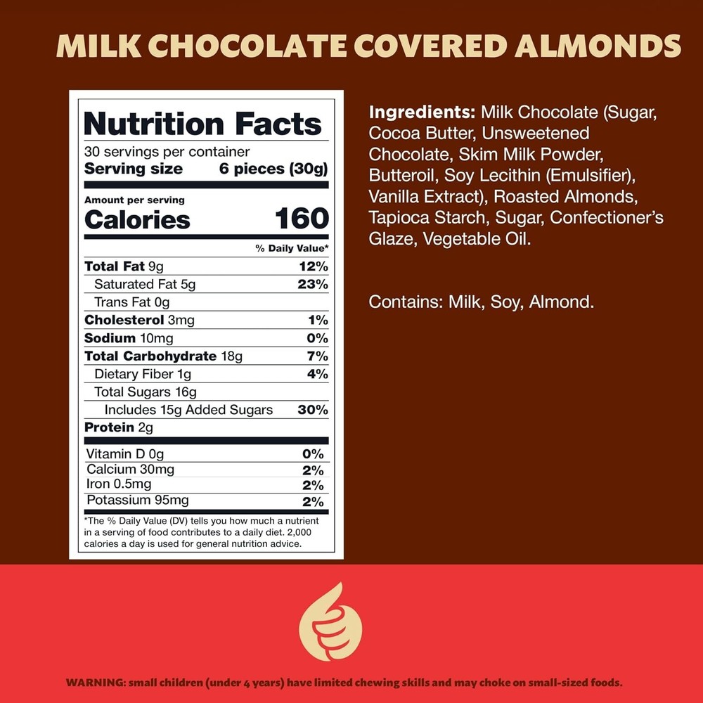 iLike! Milk Chocolate Covered Almonds Candy, 2 Pound Bag