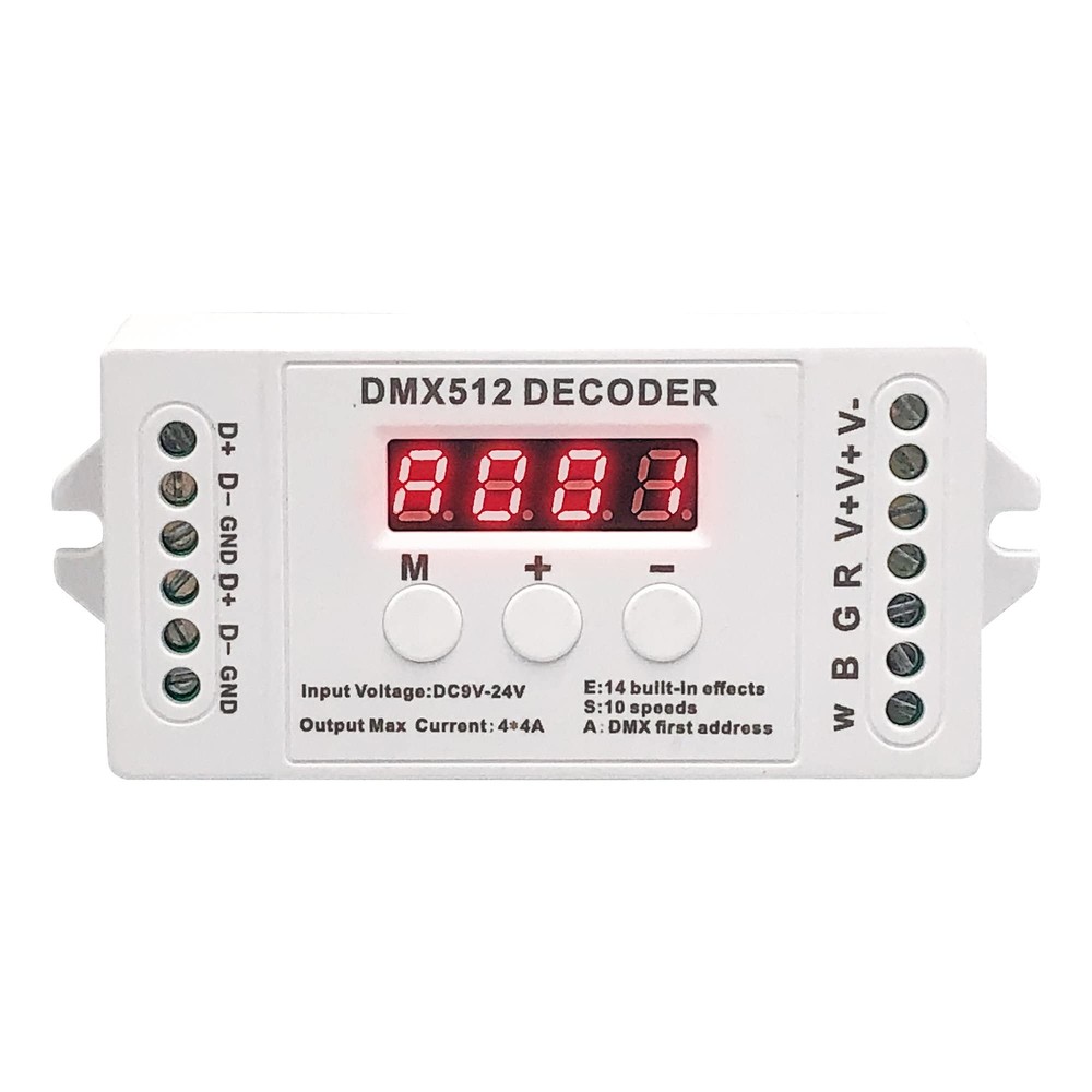 4 Channel RGBW DMX Decoder with Digital Display RGBW DMX512 Mini Decoder DMX ...