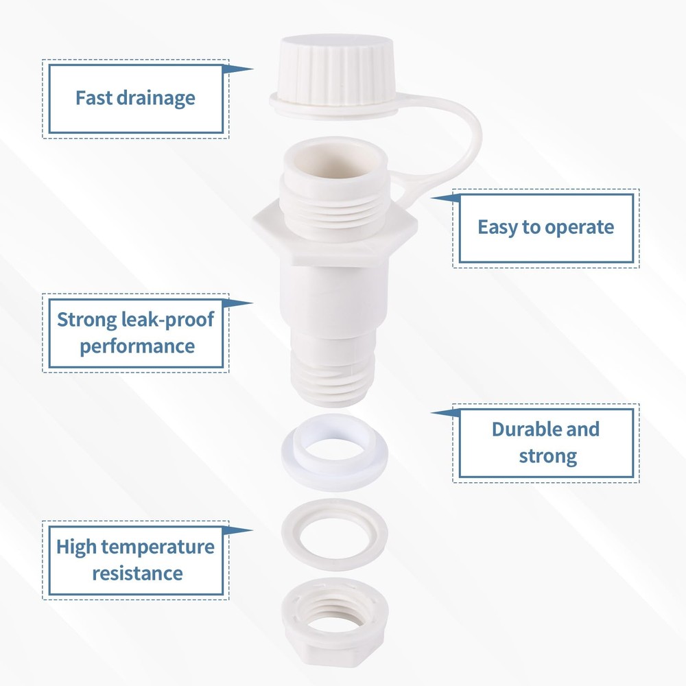 Cooler Drain Plug Kit 2pcs Threaded AntiLeak Replacement Parts for Igloo
