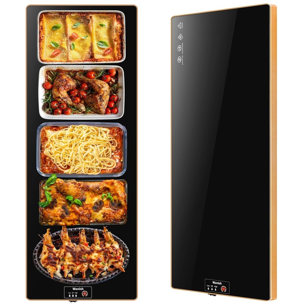Versatile Electric Warming Tray 40”x12” - Two Temperature Modes & Stylish