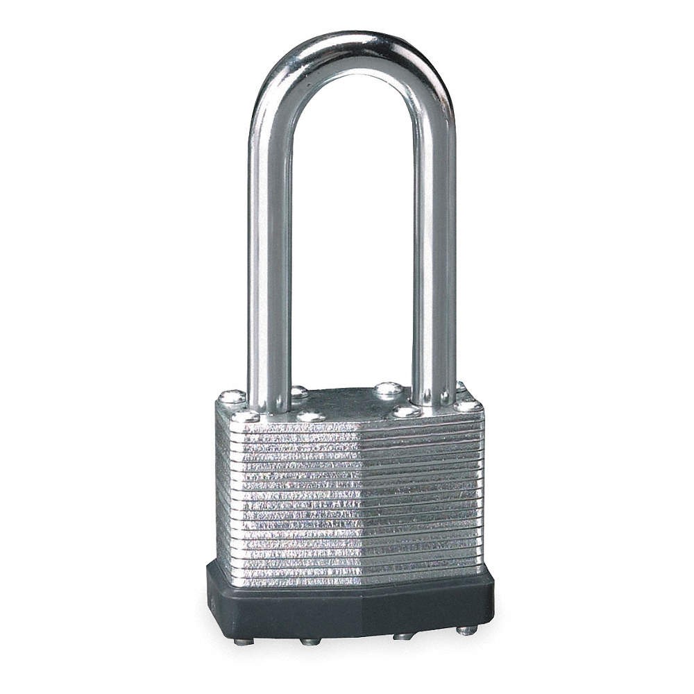 GRAINGER APPROVED 1XRU3 Keyed Padlock, 3/4 in,Rectangle,Silver 1XRU3