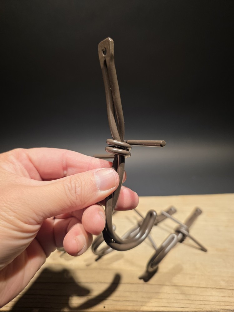 4 Barb Wire Country Style wall coat hooks