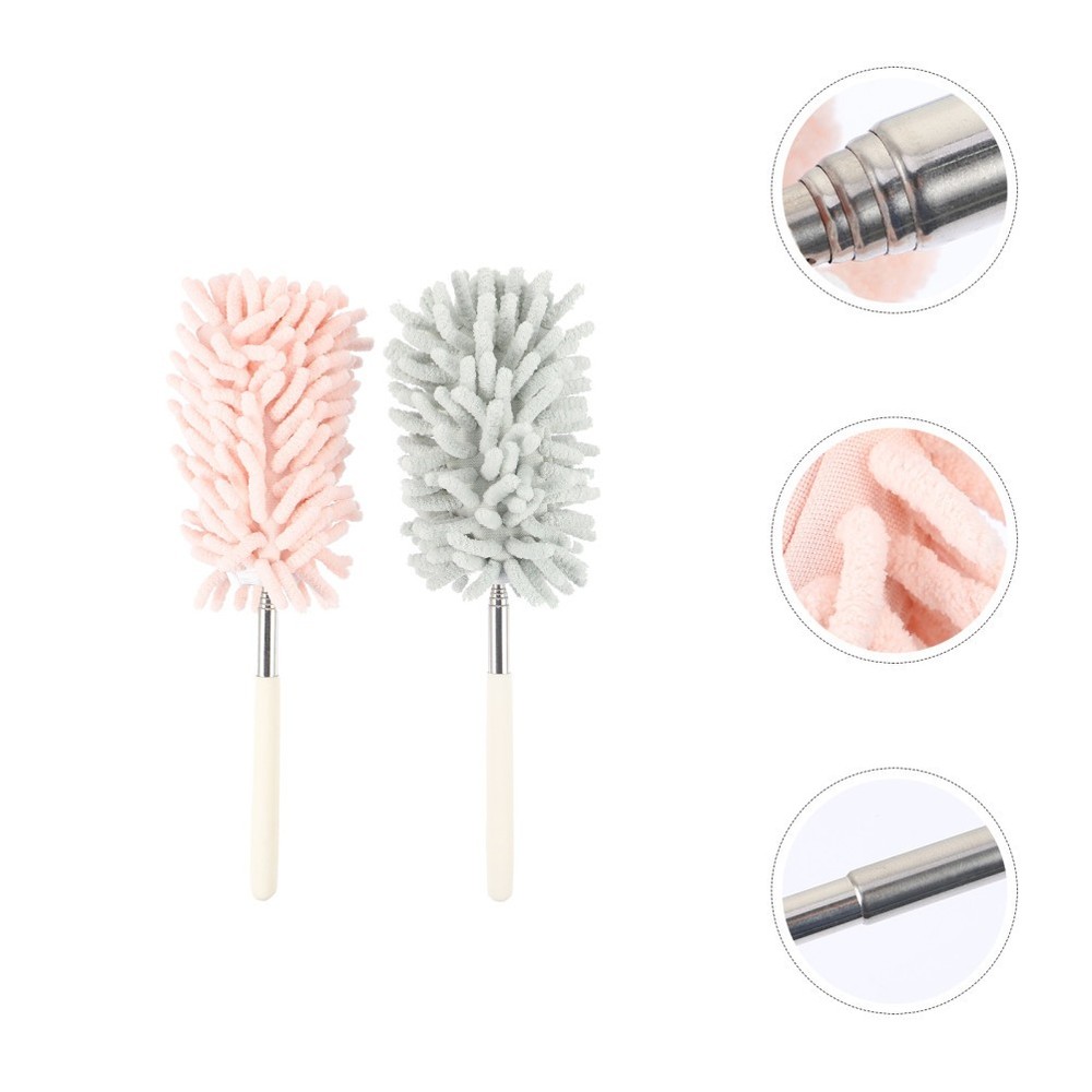 2 Pcs Retractable Gap Dust Cleaner Hand Duster Sweeper Brush Dusting