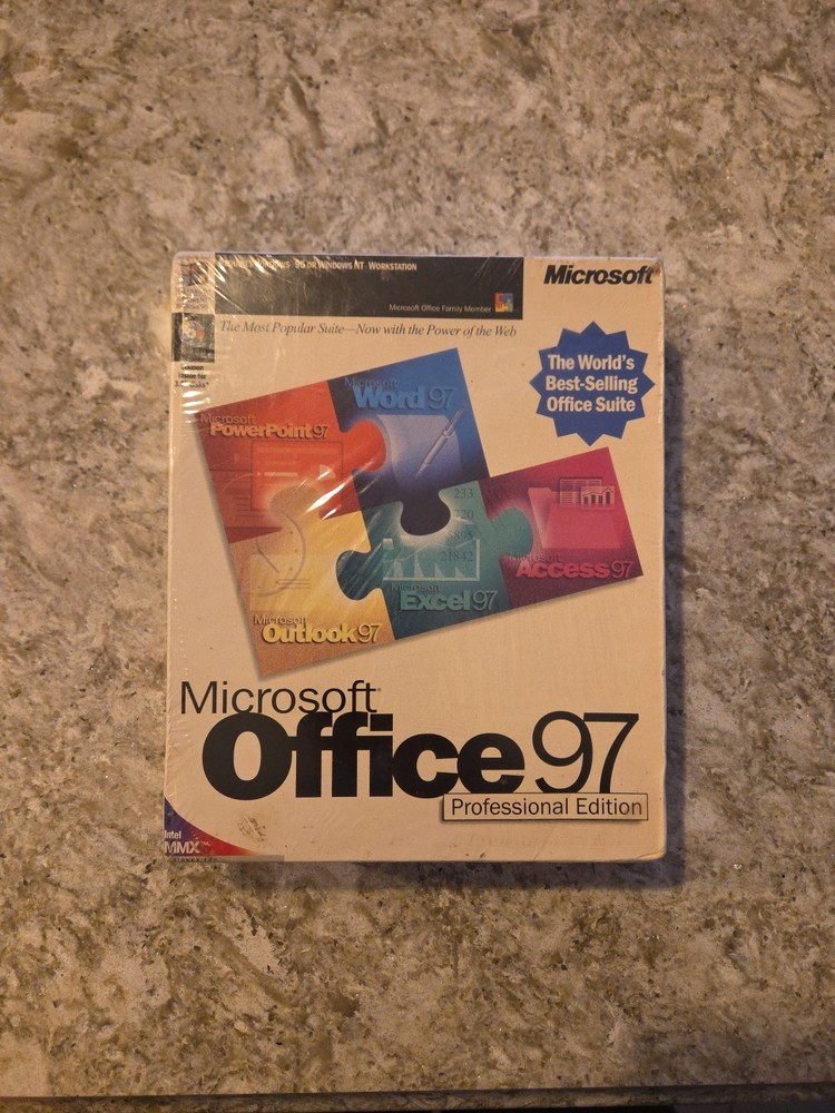 Sealed Microsoft Office 97 Professional Edition Software 1997 NOS Vintage