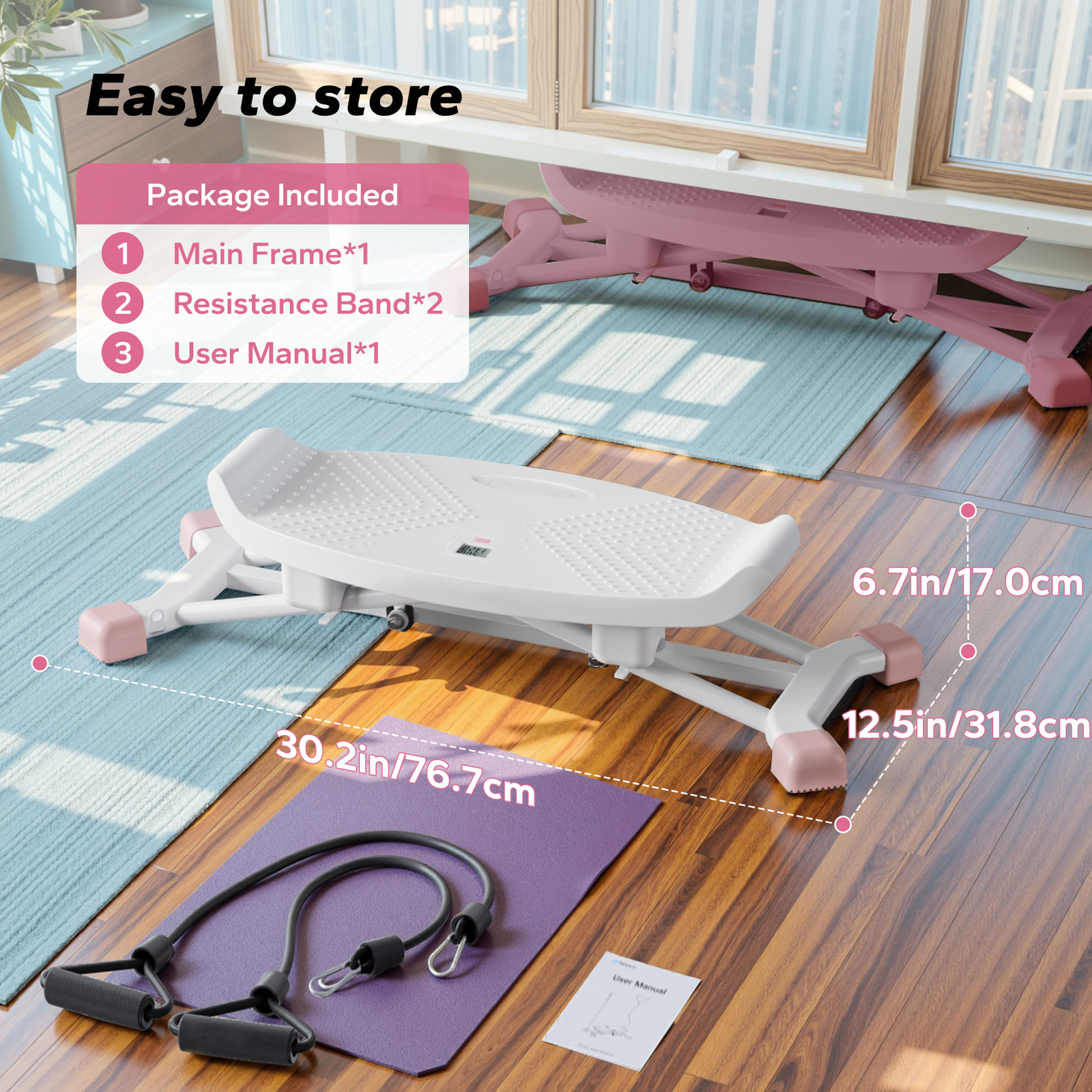 MERACH Slide Steppers for Exercise at Home Stair Stepper with Resistance Bands