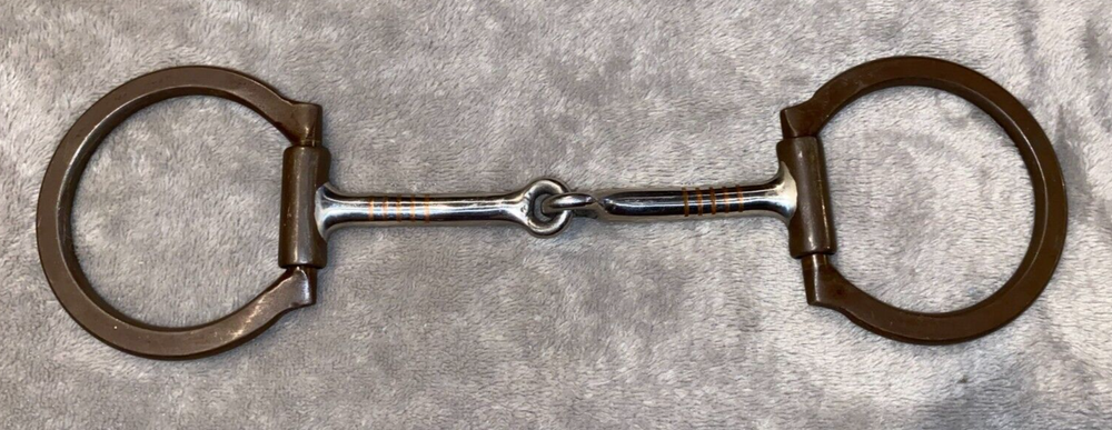 5'' BROWN IRON OFFSET DEE SNAFFLE BIT WITH COPPER INLAY