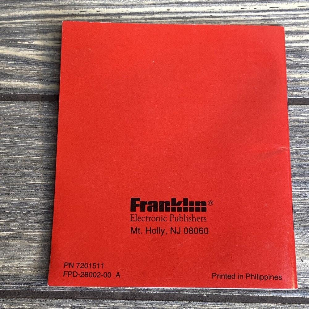 Franklin Electronic Publishers Language Master User Manual LM-2015 Replacement