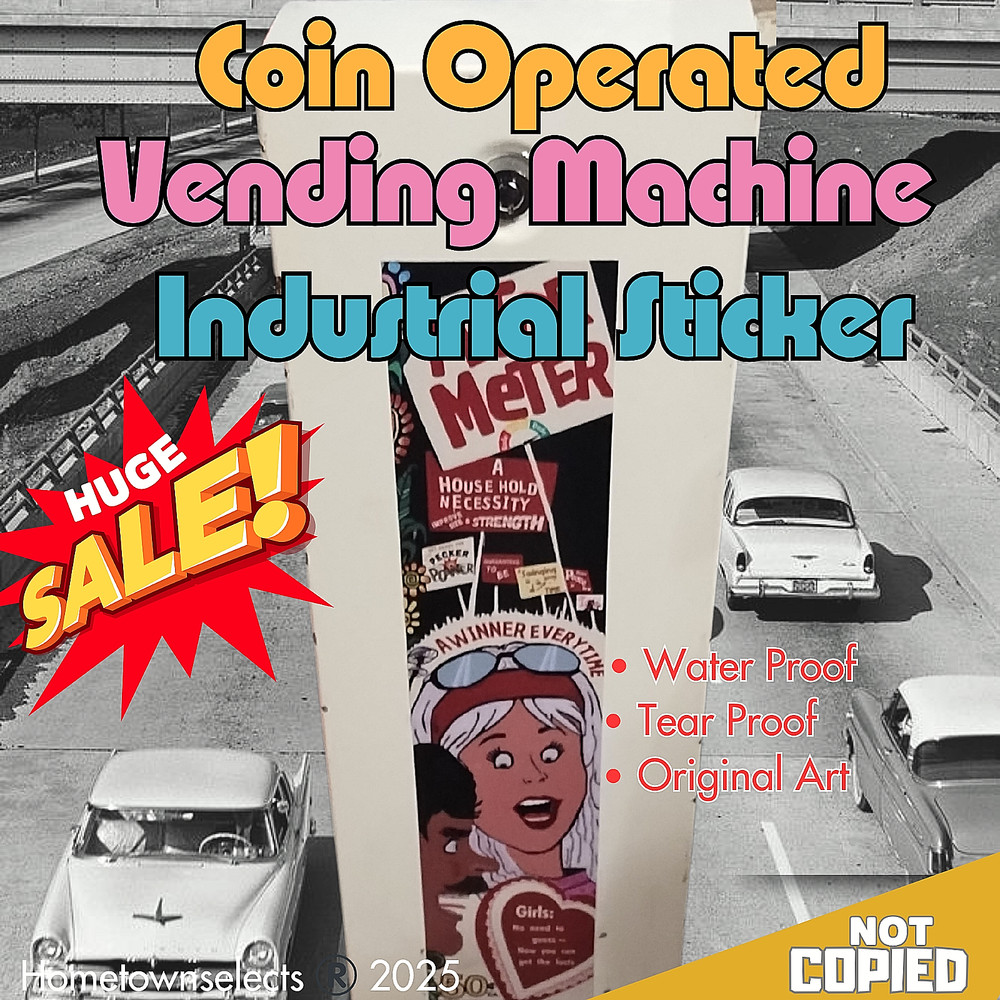 Vintage Condom Machine Ad Sticker