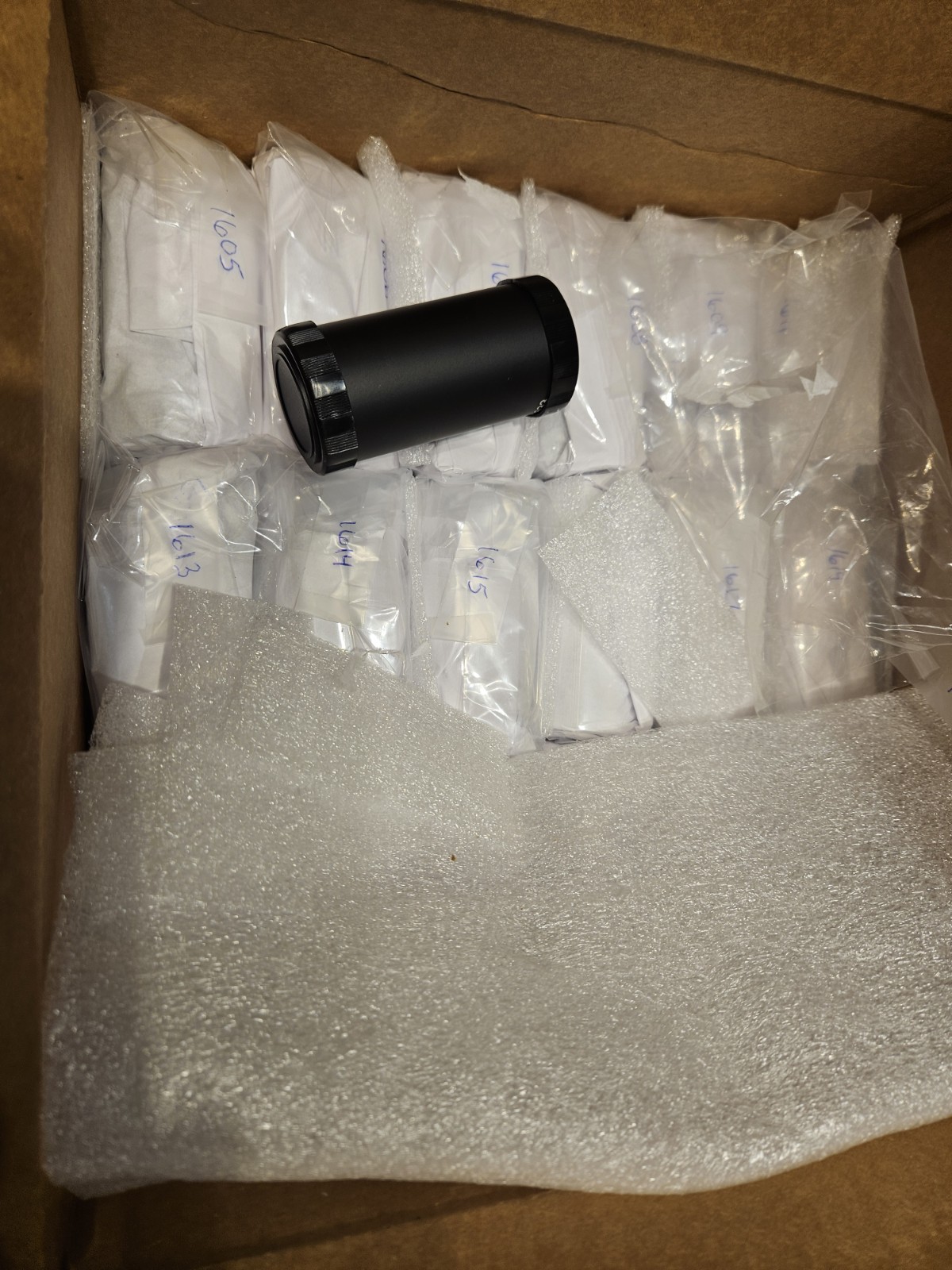 LOT OF 25 TUBE LENS.3" METAL TUBE/LENS INSIDE..