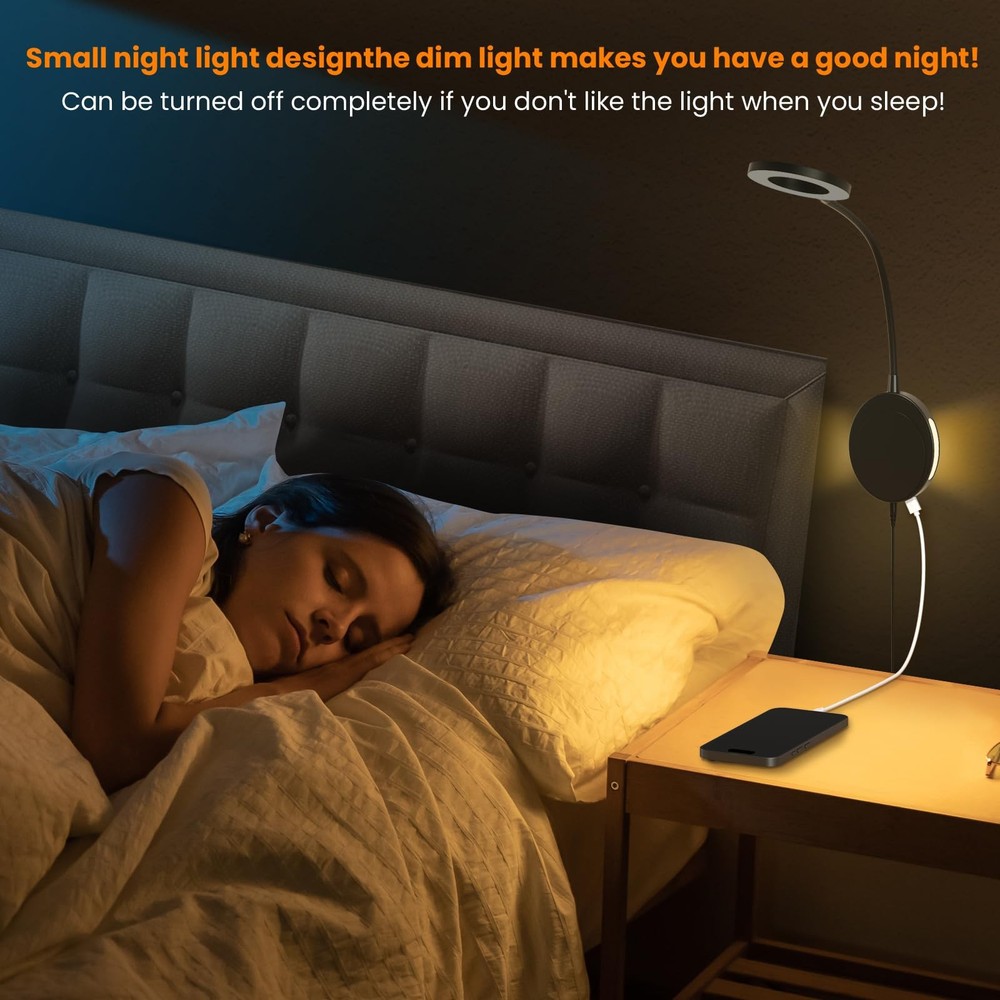 Wall Mounted Reading Light,Bedside Headboard Lights with 5 Color Temperature ...