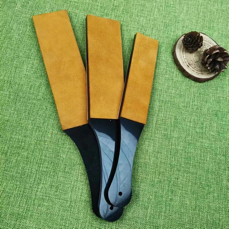 Double Sided Leather Strop Paddle Compound Knife Kit Sharpener Honing