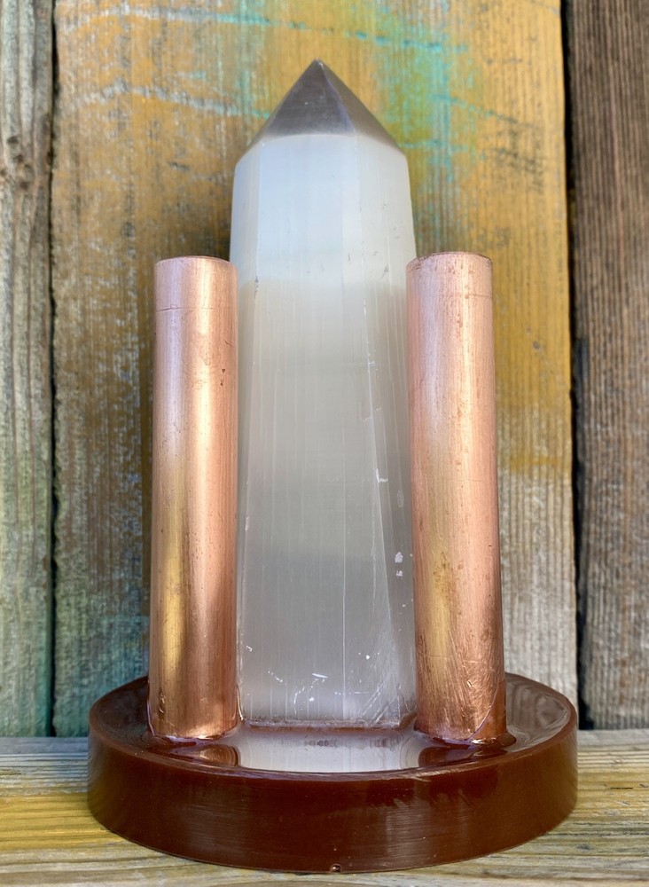 Orgone Cloudbuster with large Selenite Tower & Copper Pipe