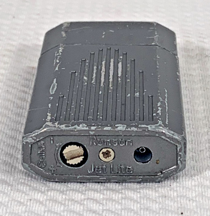 Ronson Jet Lite Butane Pocket Lighter Working Gray Windproof