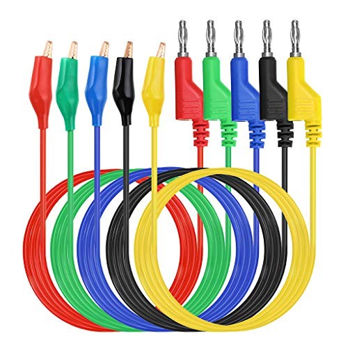 Multimeter Test Lead Set - Stackable Banana Plug to Alligator Clips Test