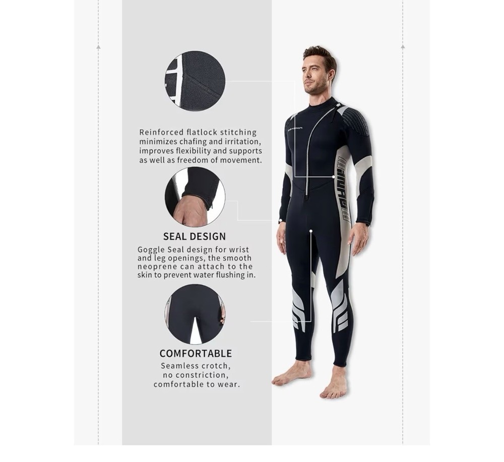Seaskin 3mm Front Zip Full Wetsuit - XXL