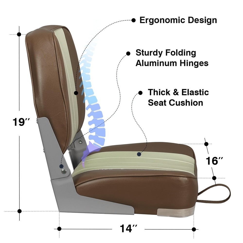 Leader Accessories Classic Low Back Folding Boat Seat