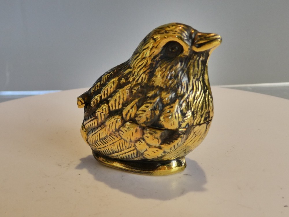 BRASS NOVELTY BIRD PILL/SNUFF BOX