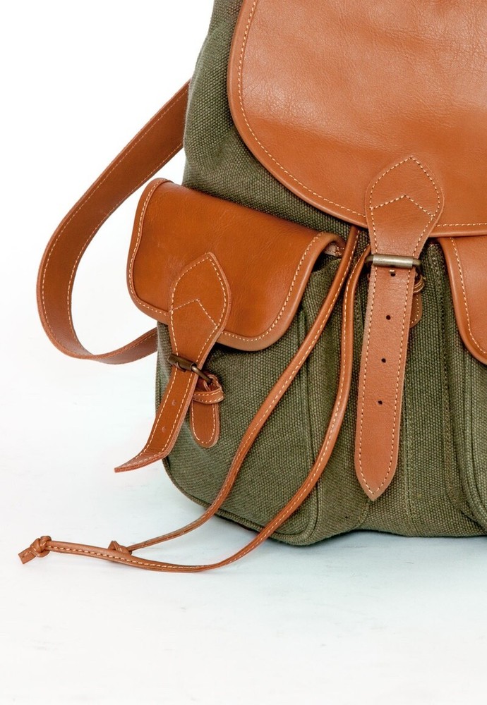 Field BackPack In Hunter Green Canvas New!!