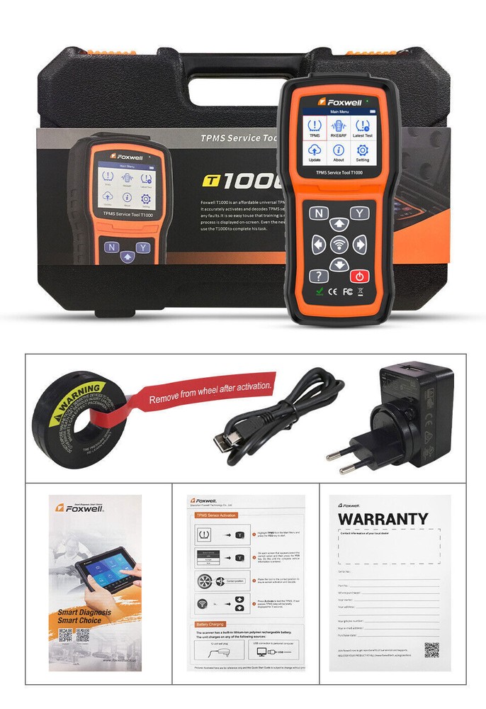 FOXWELL T1000 TPMS Programmer Tire Pressure Sensor Activation Relearn Tester