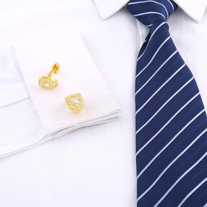 Fashion Men Cufflinks 1 Pair of Shirt Suit Cuff Links Jewelry Rhinestone Classic