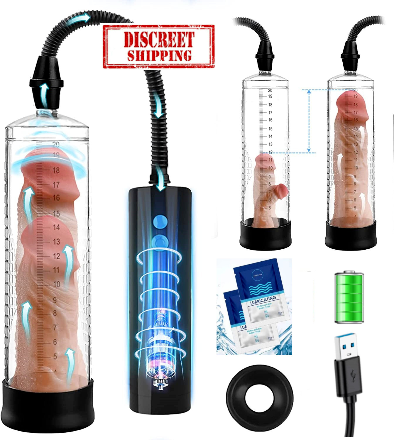 2025 upgrade Vacuum Electric Penis Pump Rechargeable Male Penis Enlarger & LUBE