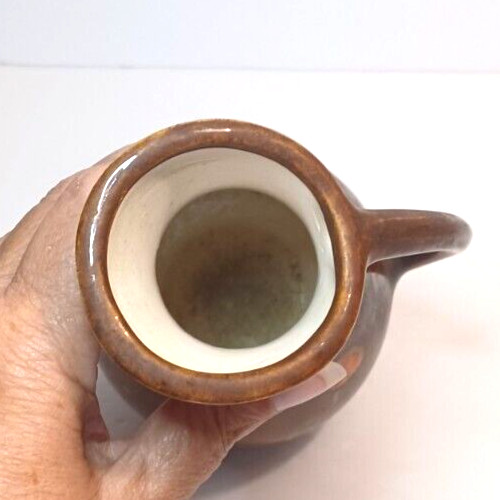 Brown Pitcher Vase Ewer 8" Tall
