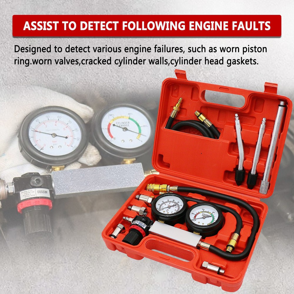 Cylinder Leak Down Tester Petrol Engine Compression Leakage Leakdown Detector US