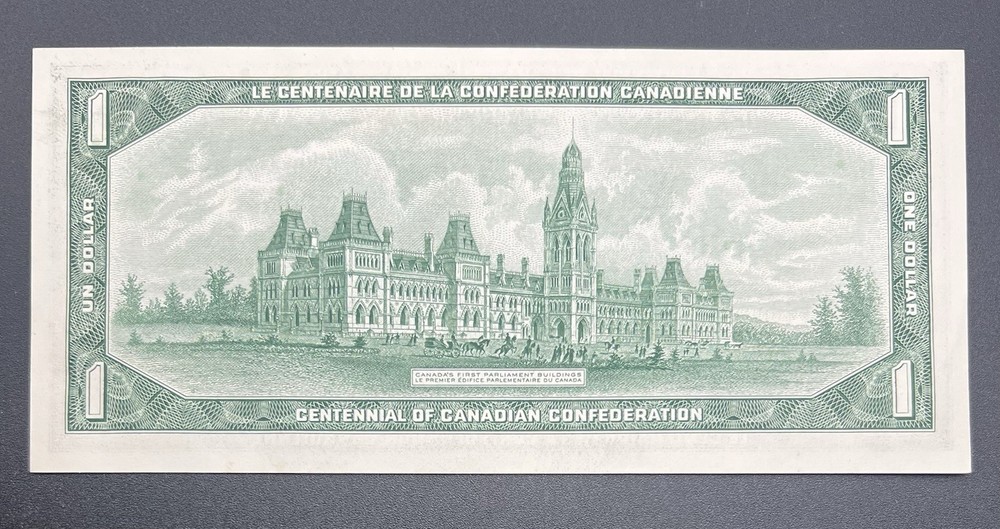Canada 1867 1967 $1 Centennial Commemorative Note Queen Elizabeth Uncirculated