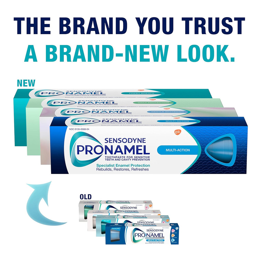Daily Protection Enamel Toothpaste for Sensitive Teeth, Mint Essence - 4 Oz (Pac