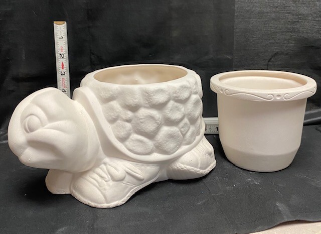 Ready to Paint Ceramic Bisque Turtle Planter