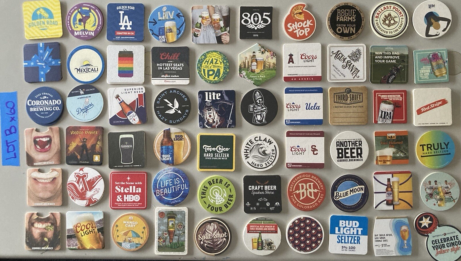 60 Unique Beer Bar Coasters Pint Glass mat coaster Craft Domestic Import Lot B