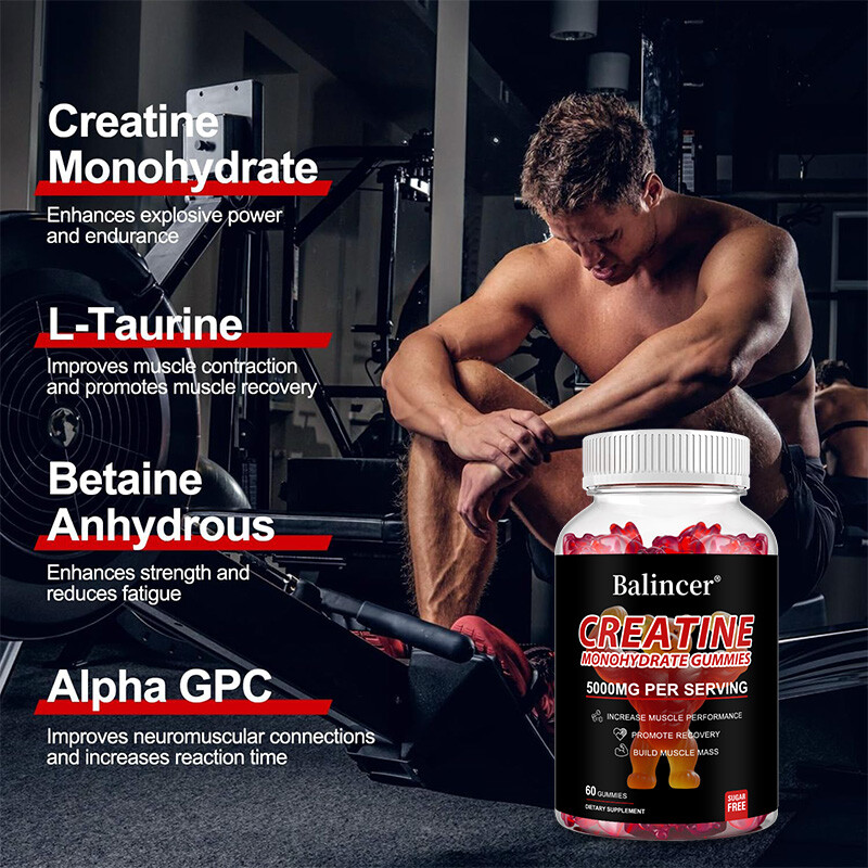Creatine Monohydrate Gummies - Increase Energy Improve Muscle Strength Growth