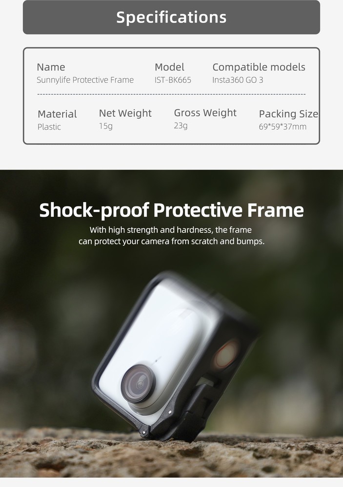 For Insta360 GO 3 Action Camera Plastic Quick Release Protection Frame Accessory