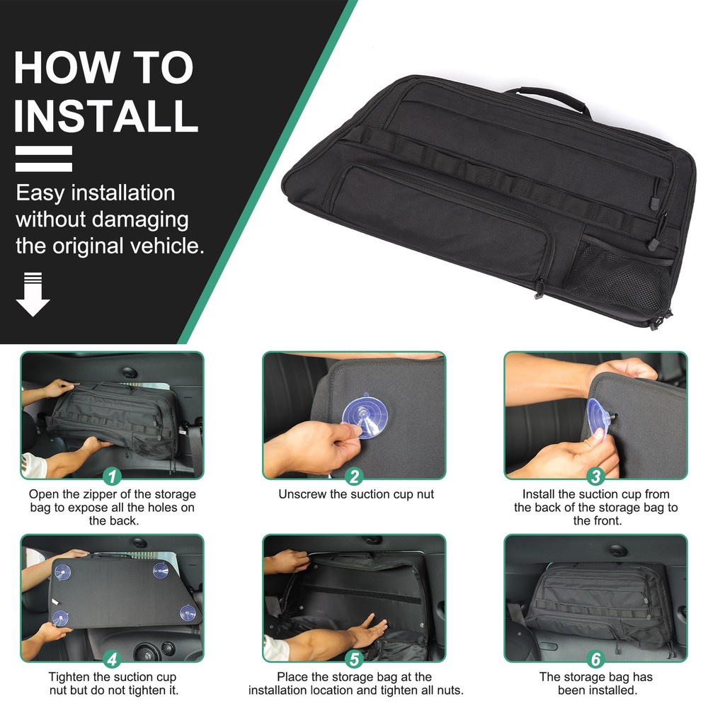 2PCS Black Tailgate Window Package Bag For BMW Mini 2001+