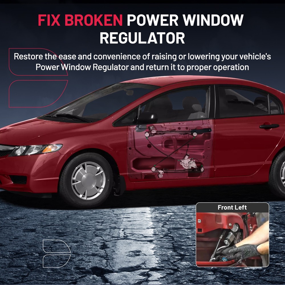 Front Left Driver Side Power Window Regulator & Motor Fit For Ford Focus 00-07