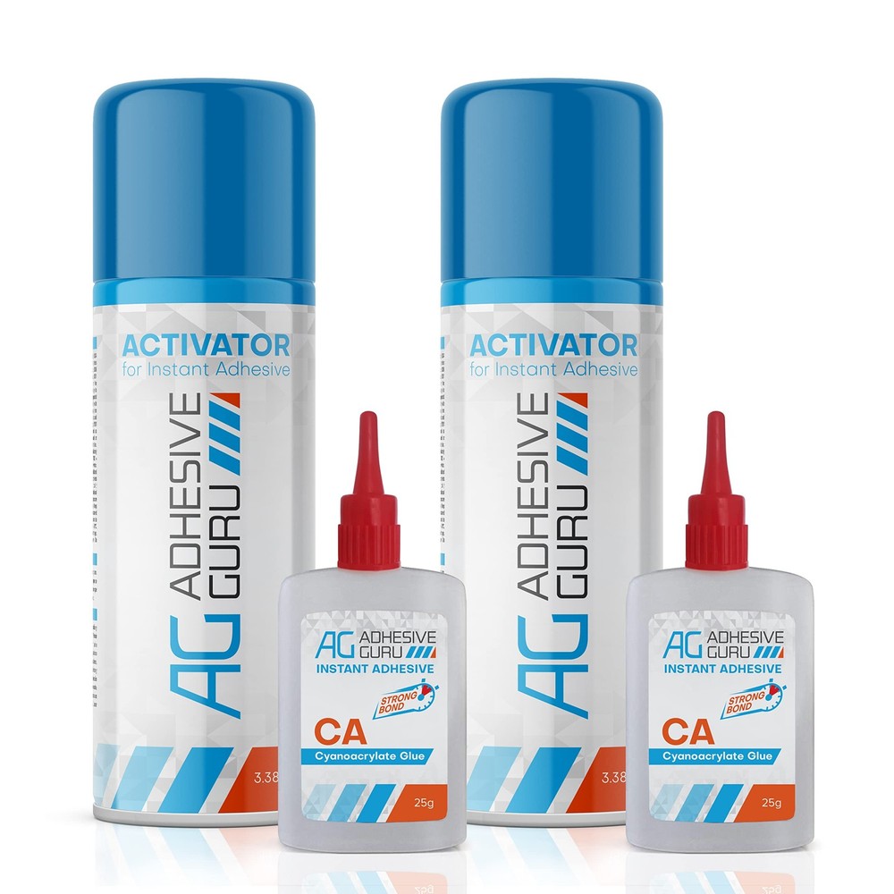 Adhesive Guru CA Glue with Activator (2X 0.9 2 Pack, Ca