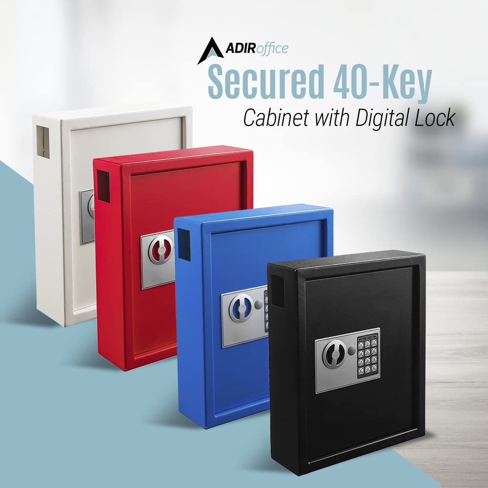 Key Holder Wall Mount - 40-keys Lock Box with Code, Key Cabinet Wall Mount, V...